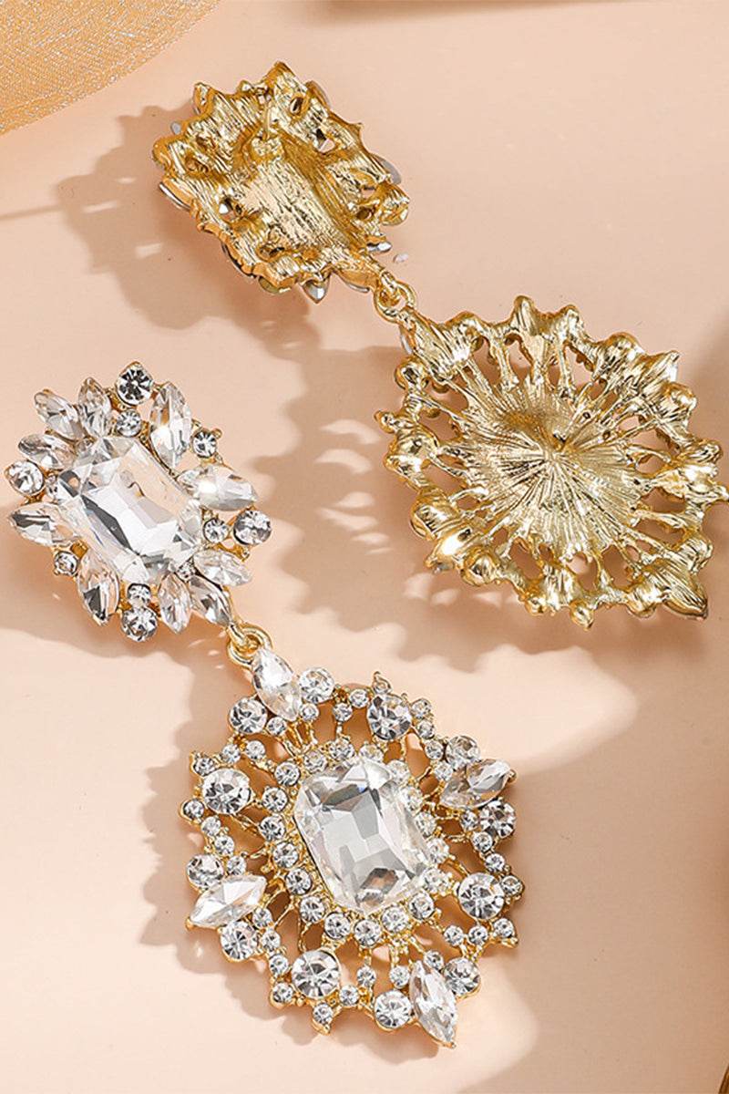 Luxurious Rhinestone Drop Earrings 888875828355 - COCOMELODY