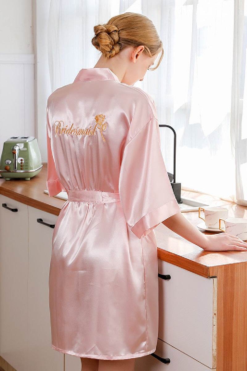 Personalized Bride Bridesmaid Robes Sexy Satin Robes 612191267008 - COCOMELODY