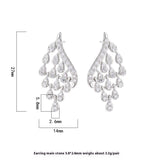 White zircon earrings with fringe 681850127507 - COCOMELODY