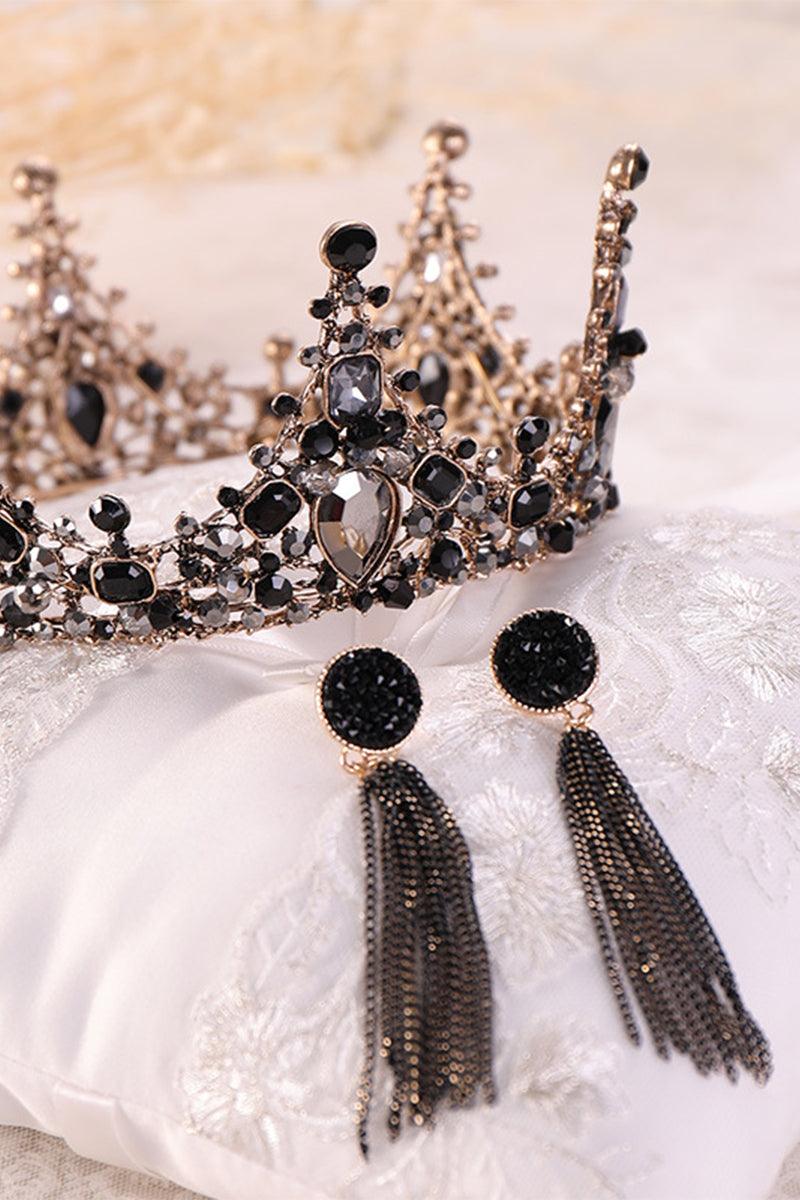 Crystals Rhinestone Tiara Earrings Jewelry 620126258976 - COCOMELODY