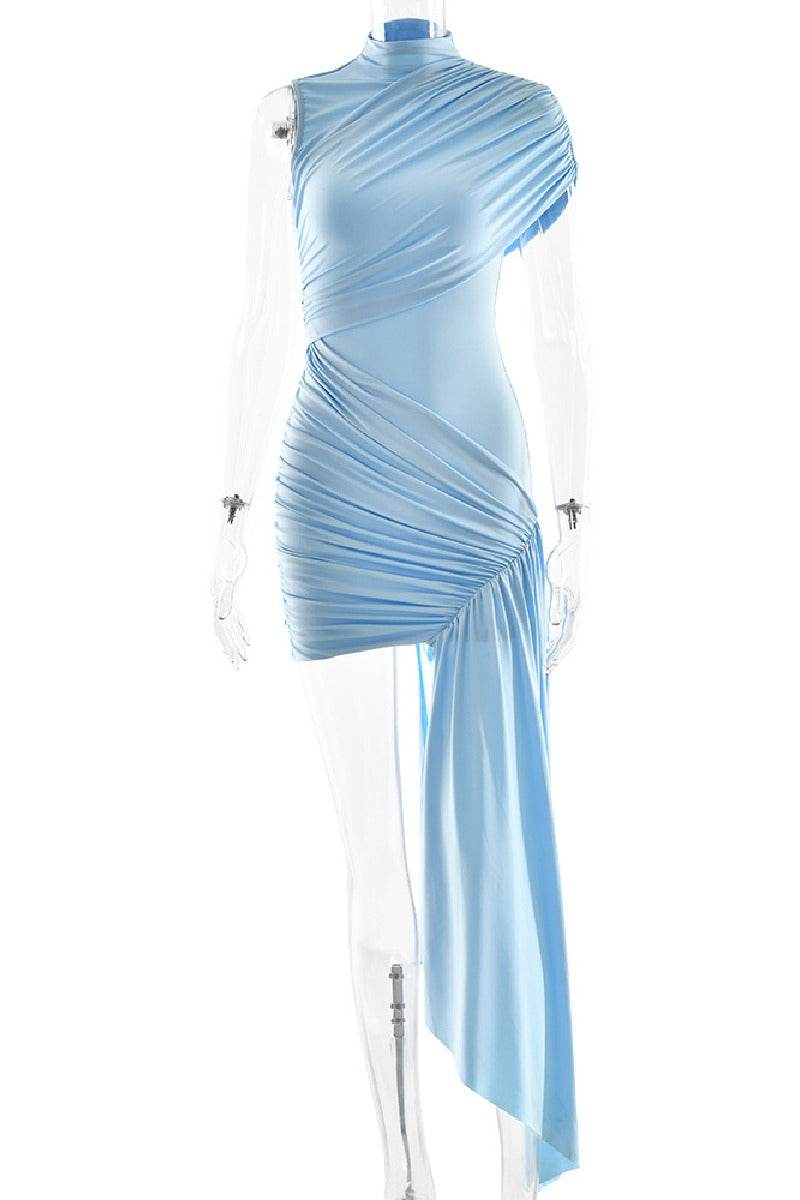 Asymmetry Mini Knitted Cocktail Wedding Guest dresses - COCOMELODY