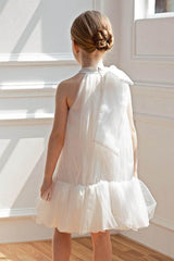 A-Line/Princess High Neck Mini Tulle Flower Girl Dresses 842537862733 - COCOMELODY