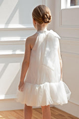 A-Line/Princess High Neck Mini Tulle Flower Girl Dresses 842537862733 - COCOMELODY