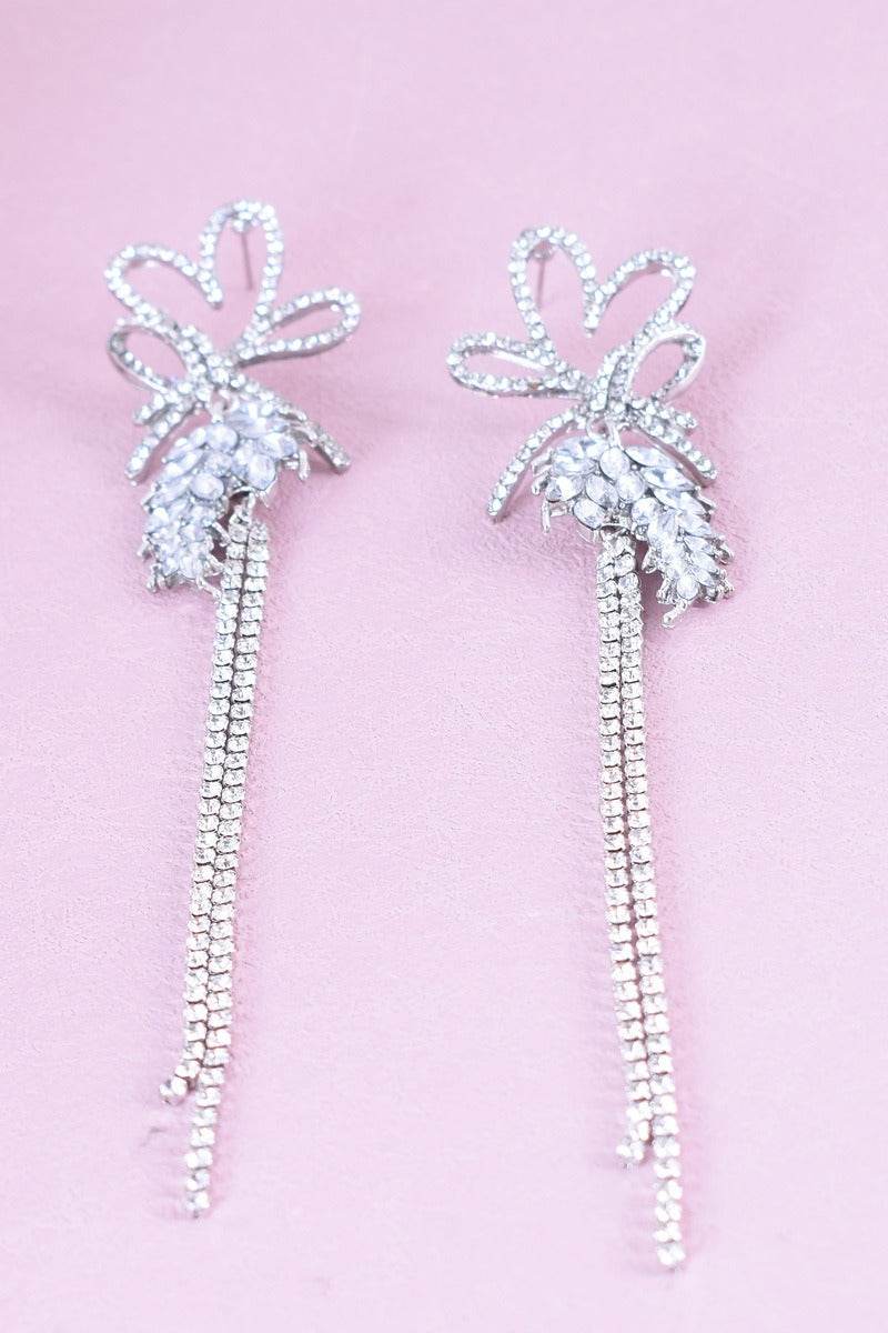 Rhinestone/Tassels Drop Earrings 789749822572 - COCOMELODY