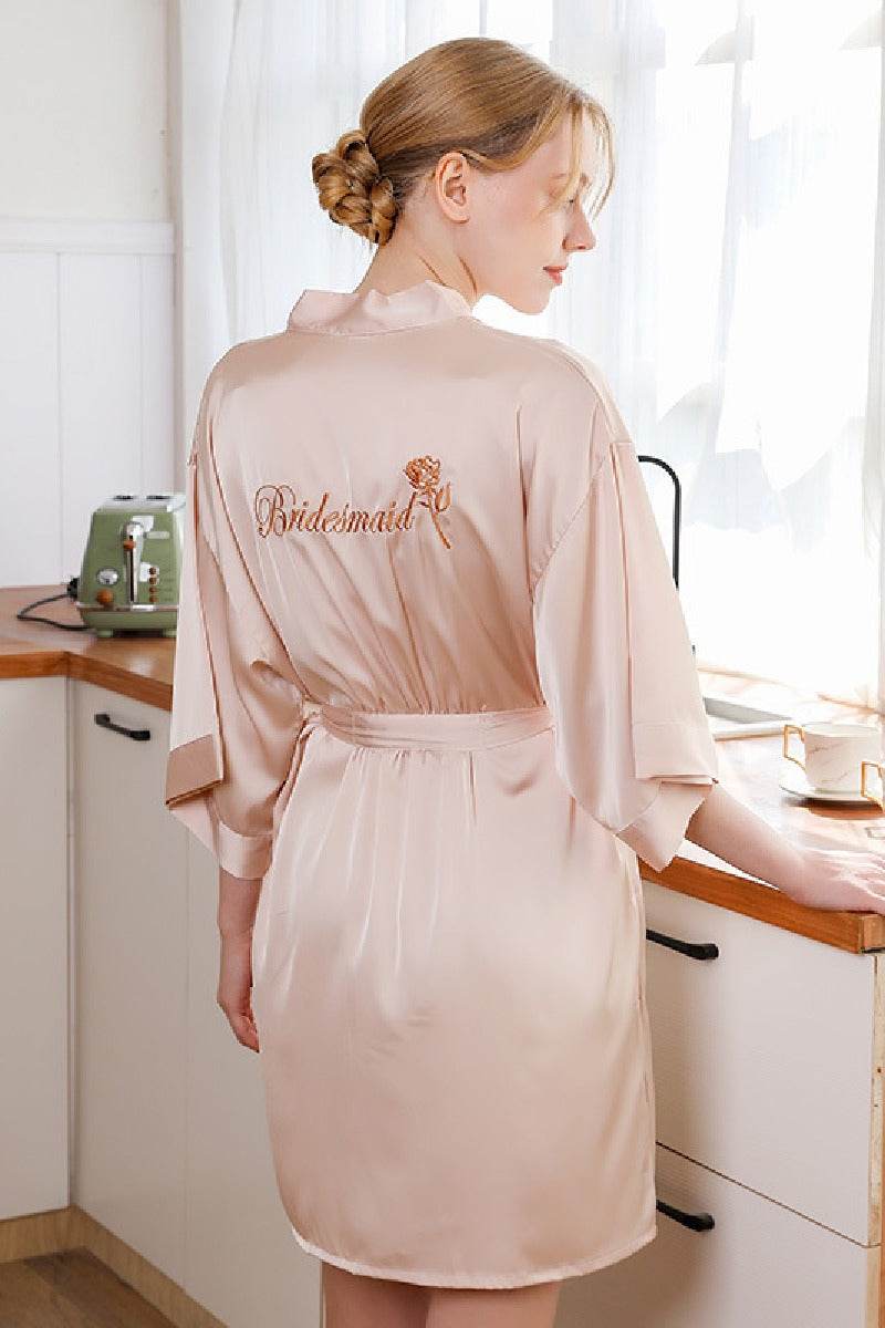 Personalized Bride Bridesmaid Robes Sexy Satin Robes 612191267008 - COCOMELODY