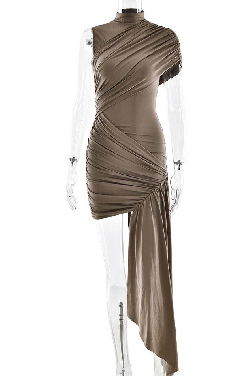 Asymmetry Mini Knitted Cocktail Wedding Guest dresses - COCOMELODY