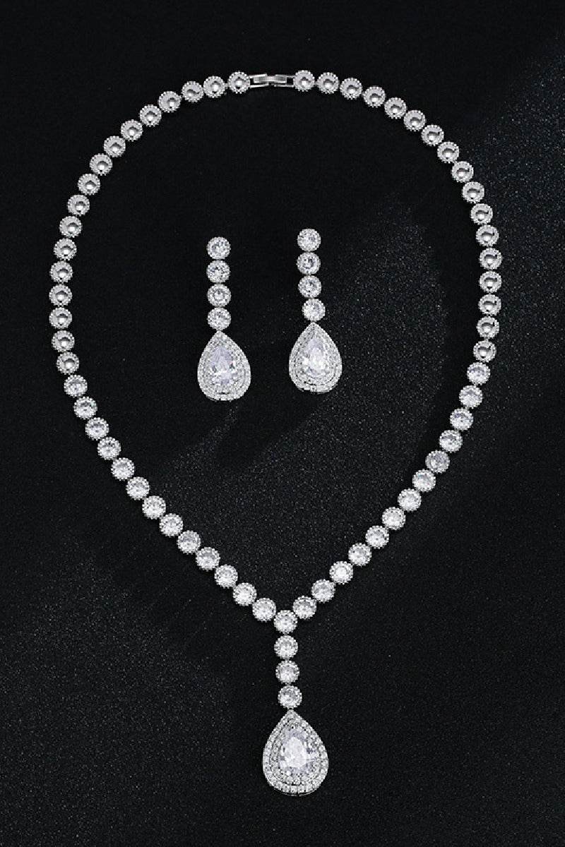 Gorgeous Zircon Earrings/Necklace Jewelry Sets (Set of 2) 702764815986 - COCOMELODY
