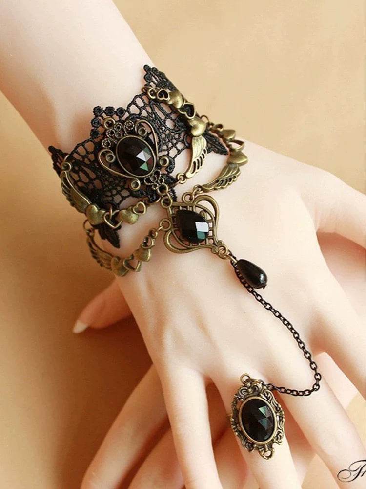 Alloy Lace Bracelets with Rhinestone 657040574686 - COCOMELODY