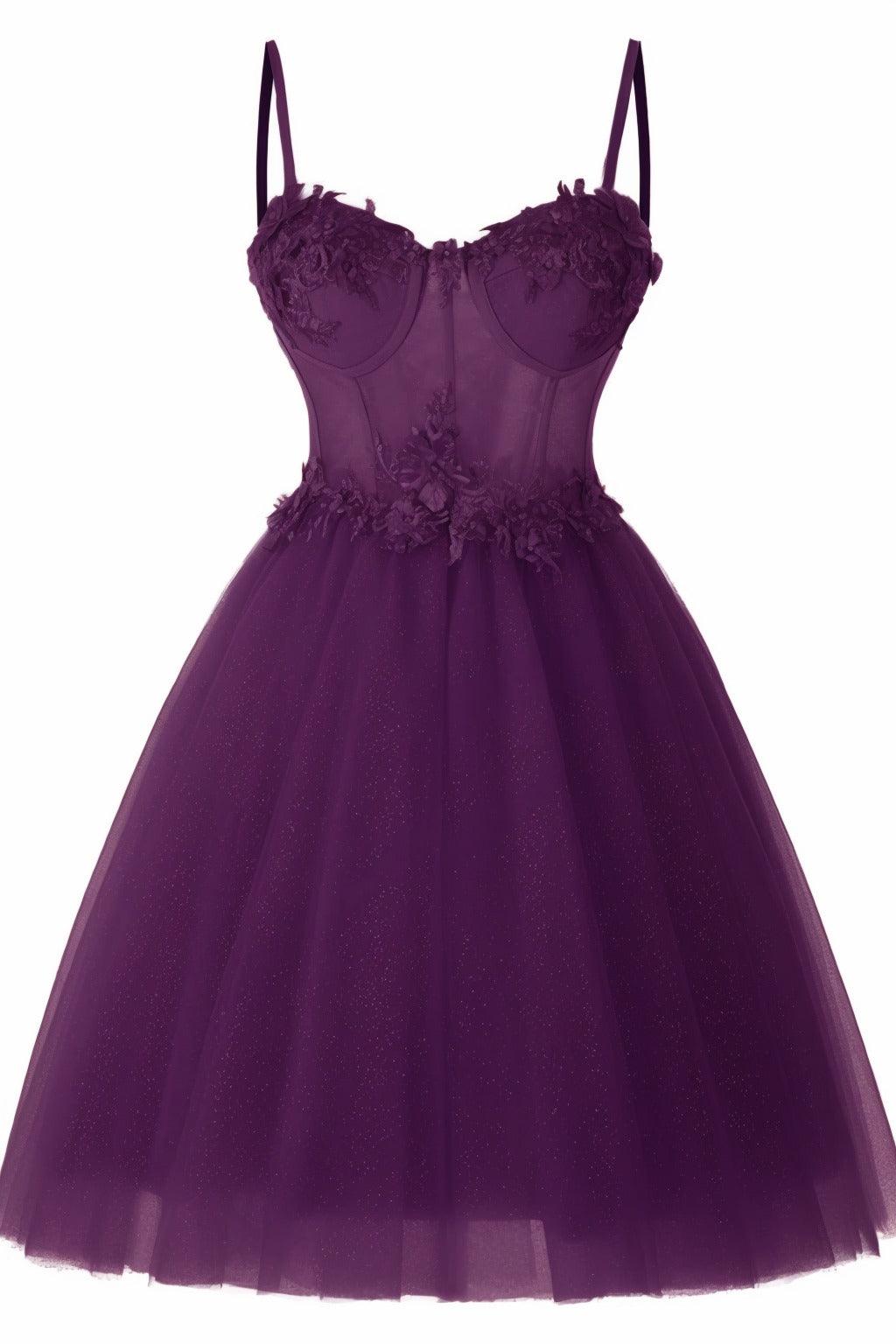 A-Line Short-Mini Tulle Prom Dress CS0400 - COCOMELODY