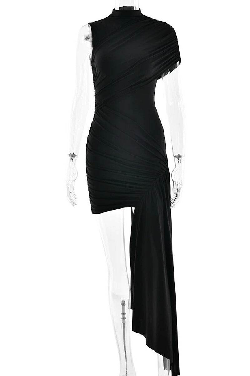 Asymmetry Mini Knitted Cocktail Wedding Guest dresses - COCOMELODY