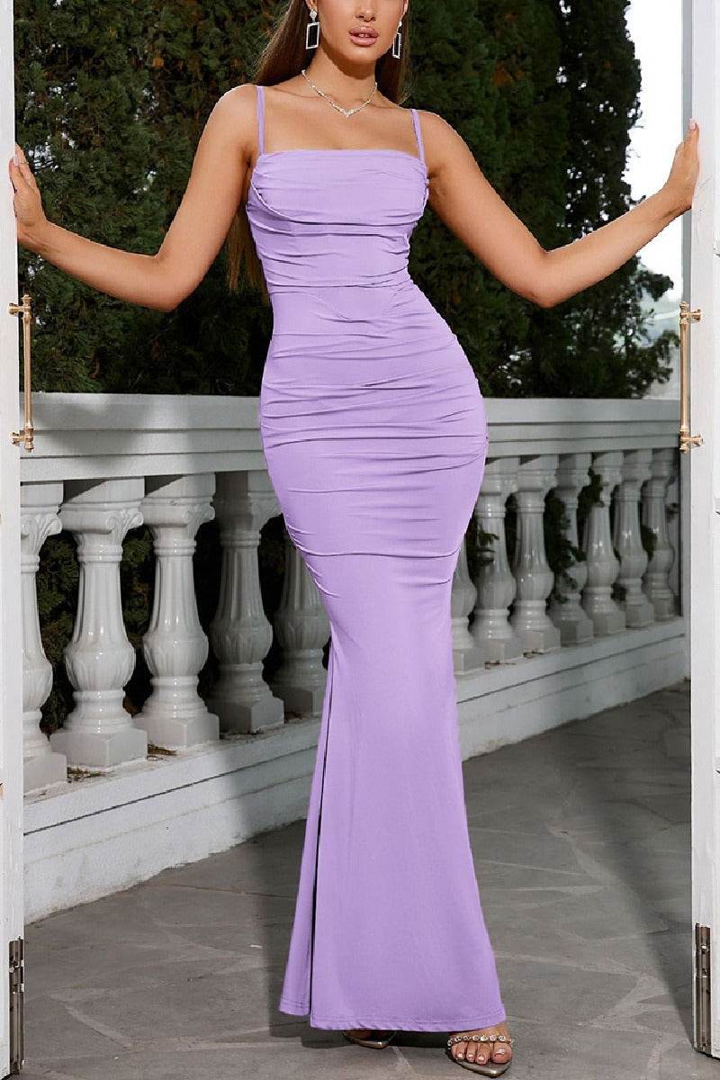 Trumpet-Mermaid Maxi Polyester Formal Evening Dresses 726121161521 - COCOMELODY