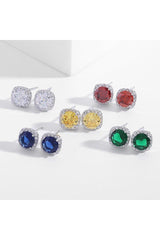 Color small square diamond earrings nail zircon earrings 528019159543 - COCOMELODY