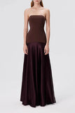 A-Line Maxi Satin Formal Wedding Guest Dresses 893459831892 - COCOMELODY