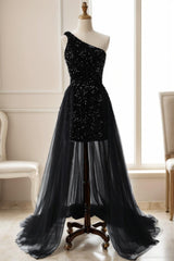 Sheath-Column Sweep-Brush Train Sequined Prom Dress CS0467 - COCOMELODY