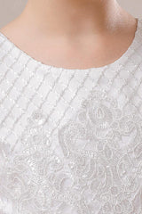 A-Line Scoop Neck 3/4 Length Sleeve Lace/Tulle Flower Girl Dresses 720237891676 - COCOMELODY