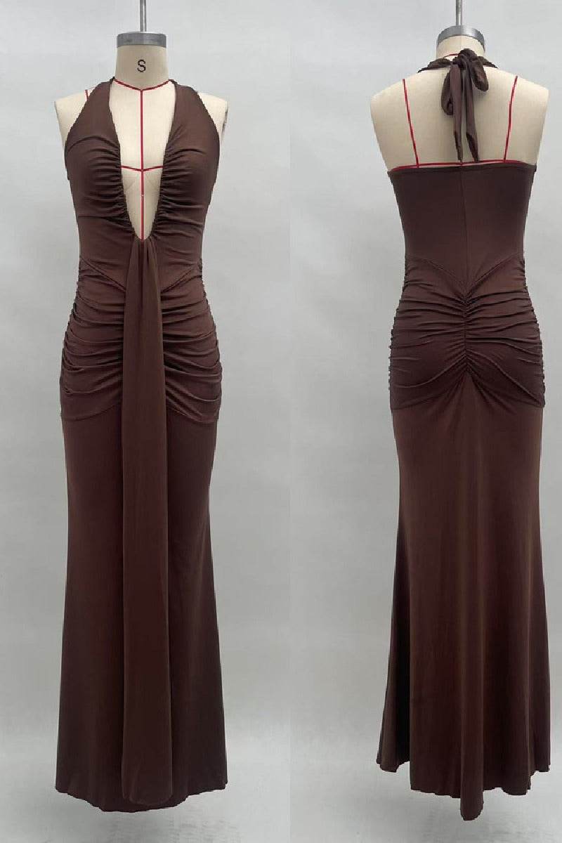 Mermaid	Maxi Knitted Semi Formal Wedding Guest Dresses 917018224683 - COCOMELODY