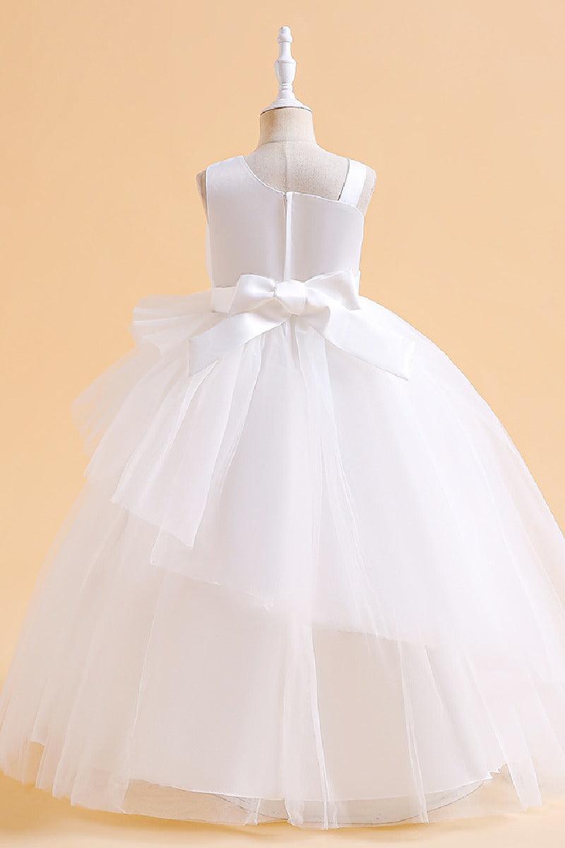 A-Line Maxi Tulle Flower Girl Dress 682982626293 - COCOMELODY