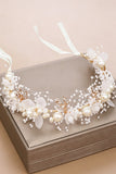 Romantic Princess Pearl Floral Flower Girl Headband 618018628212