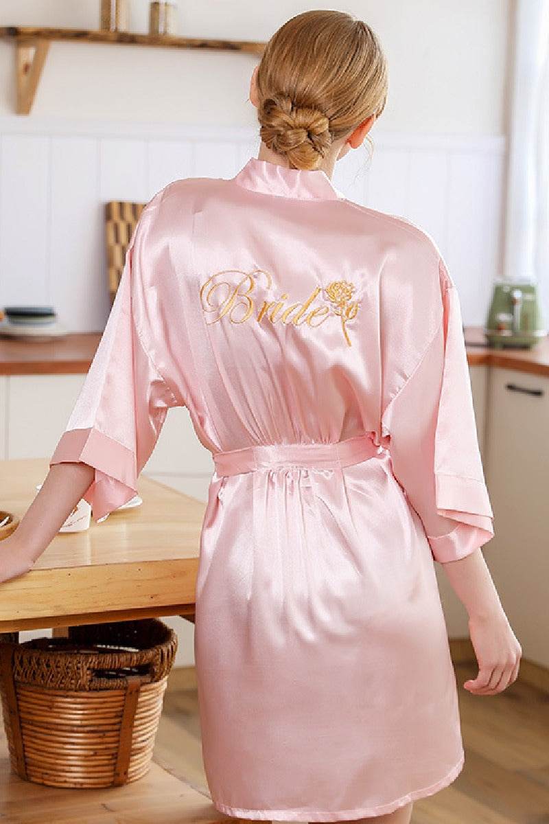 Personalized Bride Bridesmaid Robes Sexy Satin Robes 612191267008 - COCOMELODY