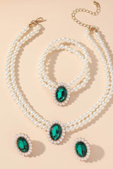 Classic Pearl/Bracelet/ Wedding Earrings/Necklace Jewelry Sets (Set of 3) 808578164285 - COCOMELODY