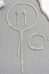 Classic Zircon Wedding Bracelet/Earrings/Necklace Jewelry Sets (Set of 3) 845056946494 - COCOMELODY