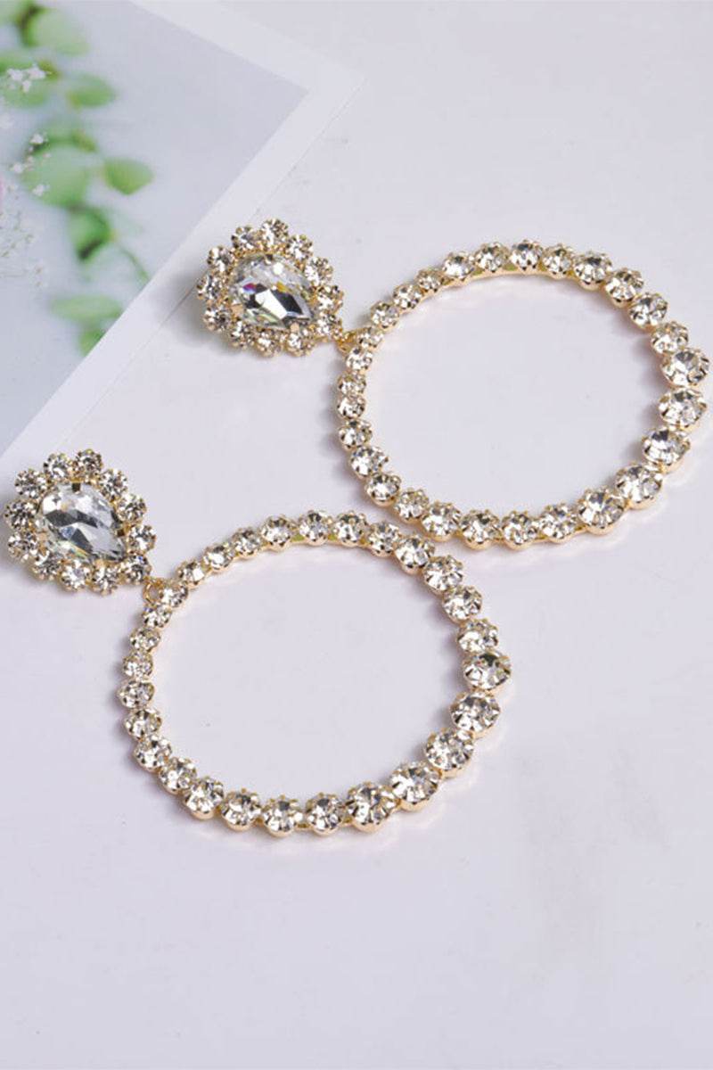 Shining Rhinestone Hoop Earrings 666472917150 - COCOMELODY