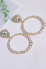 Shining Rhinestone Hoop Earrings 666472917150 - COCOMELODY