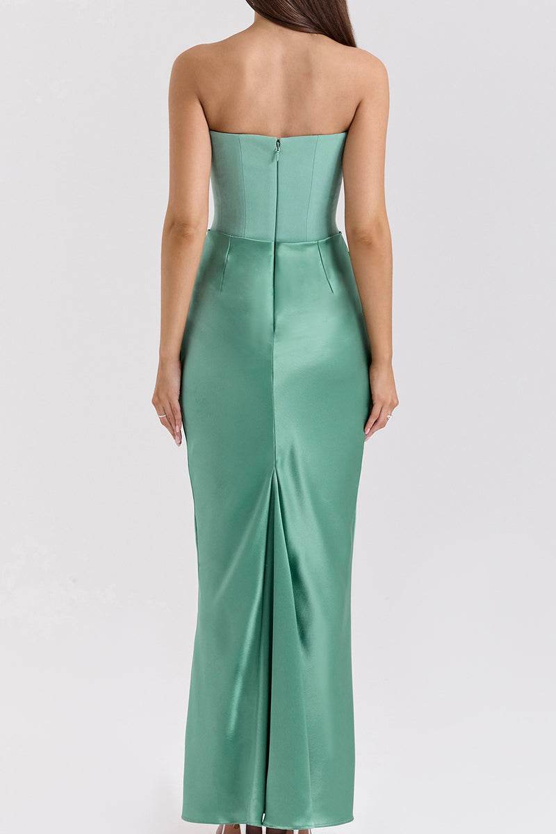 Sheath-Column Maxi Satin Dress 890654168879 - COCOMELODY