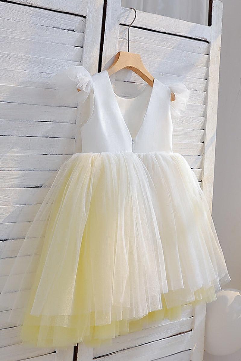 Ball Gown/Princess Scoop Neck Mini Tulle Flower Girl Dress 707524990790 - COCOMELODY