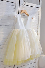 Ball Gown/Princess Scoop Neck Mini Tulle Flower Girl Dress 707524990790 - COCOMELODY