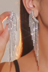 Rhinestone/Tassels Drop Earrings 714949471813 - COCOMELODY