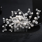 Bridal headwear Wedding accessories Handmade pearl hairdo Combs 524354077005 - COCOMELODY