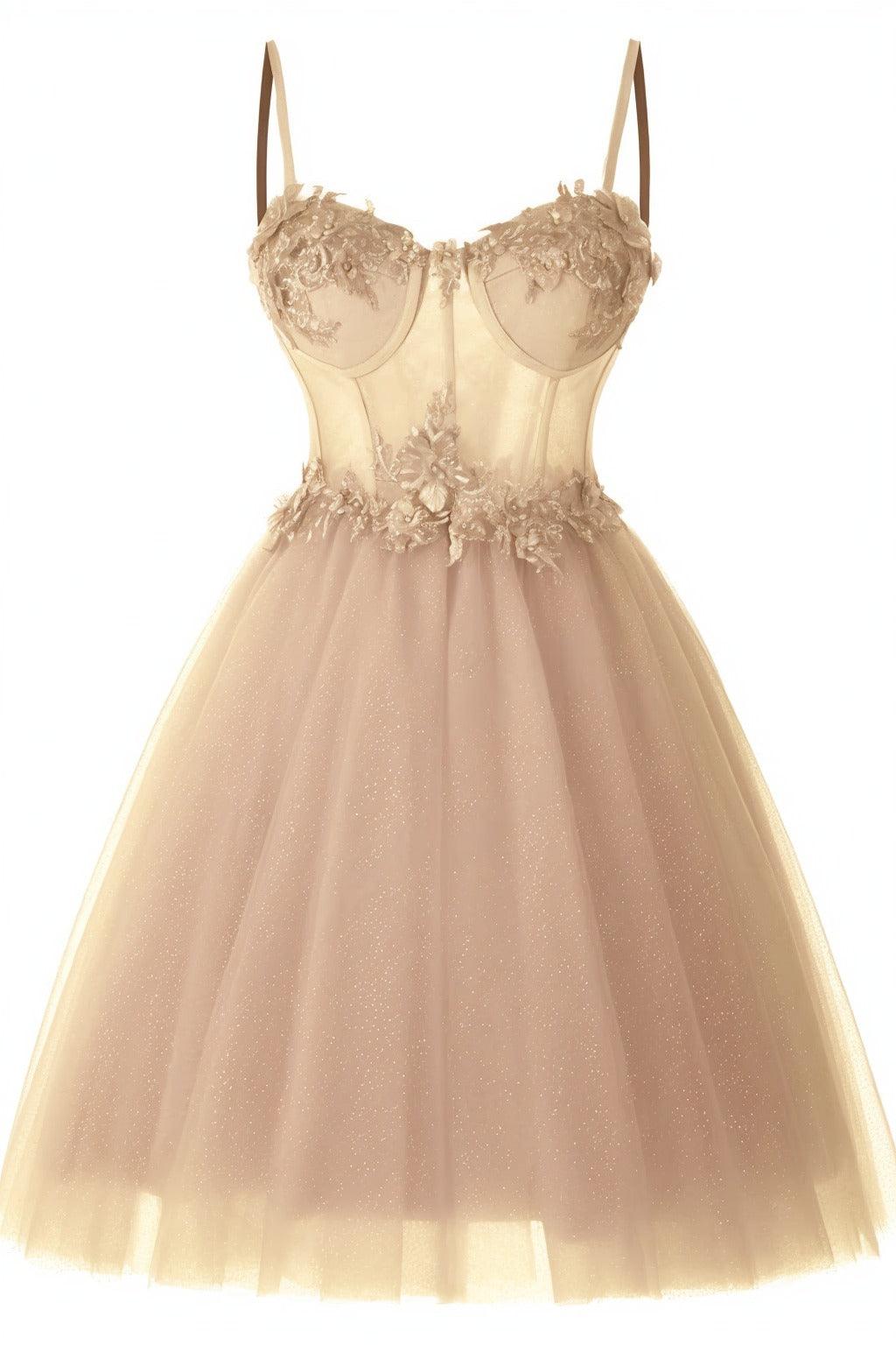 A-Line Short-Mini Tulle Prom Dress CS0400 - COCOMELODY