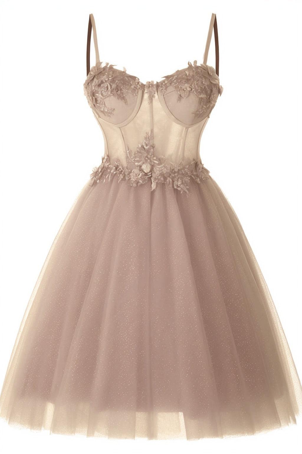 A-Line Short-Mini Tulle Prom Dress CS0400 - COCOMELODY