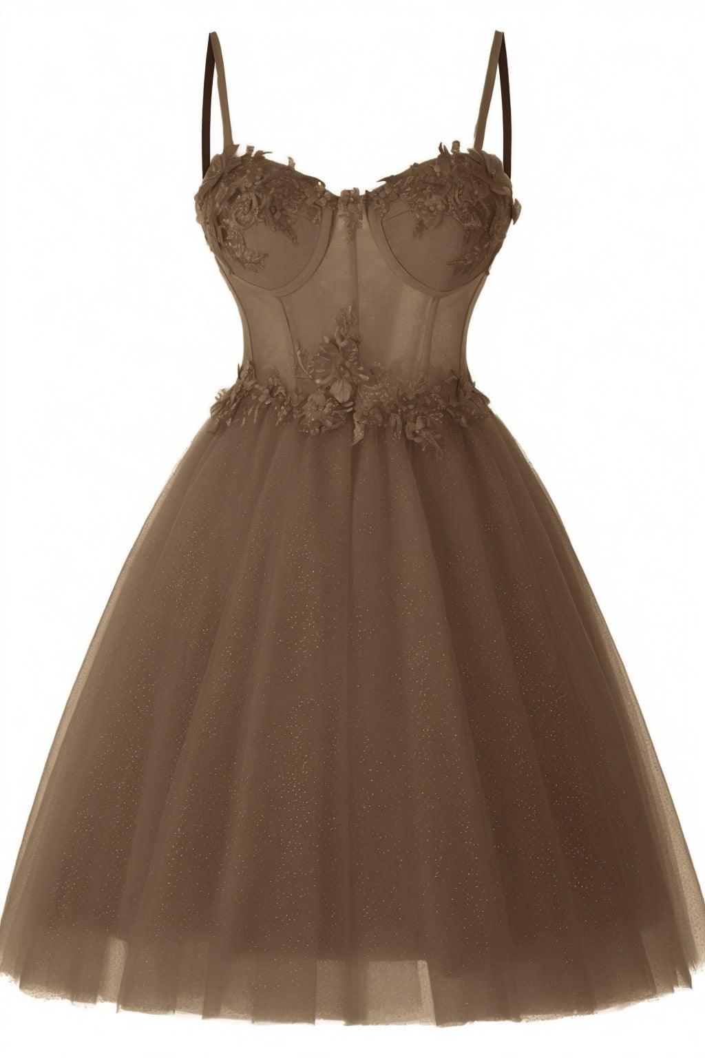 A-Line Short-Mini Tulle Prom Dress CS0400 - COCOMELODY