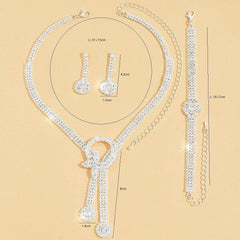 Gorgeous Zircon Earrings/Necklace Jewelry Sets (Set of 3) 912880691069 - COCOMELODY