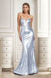 Trumpet-Mermaid Sweep-Brush Train Hot Stamping Cloth Prom Dress CS0478 - COCOMELODY