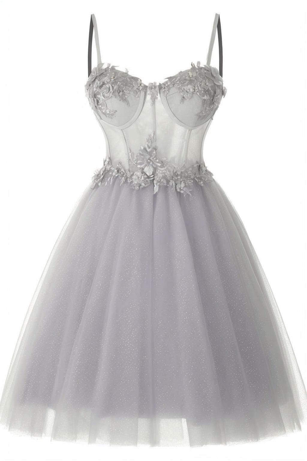 A-Line Short-Mini Tulle Prom Dress CS0400 - COCOMELODY