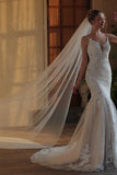 One-tier Cut Edge Tulle Chapel Veils 887941737753 - COCOMELODY