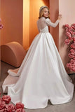 Illusion High Neck Lace Long Sleeve Tulle Flower Girl Dresses 742584424285