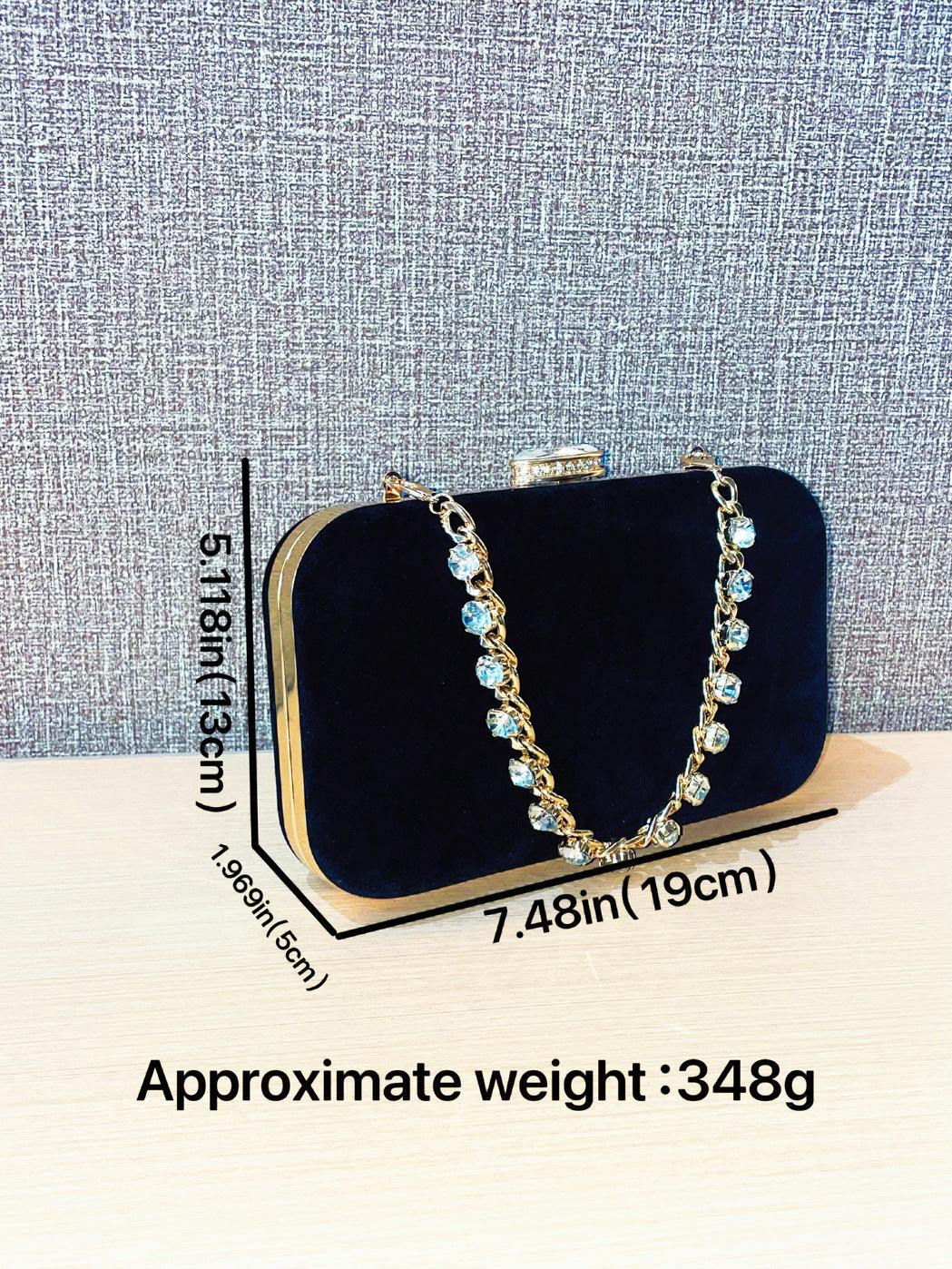 Evening clutch bag diamond-encrusted suede bag Dinner bag Women's crossbody bag 778944030967 - COCOMELODY