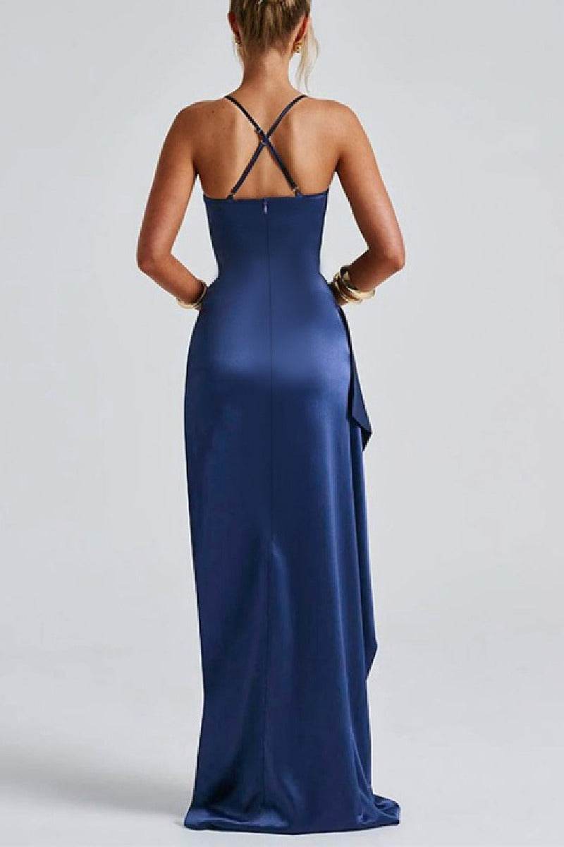 Sheath Maxi Knitted Semi Formal Wedding Guest Dresses 856076148956 - COCOMELODY