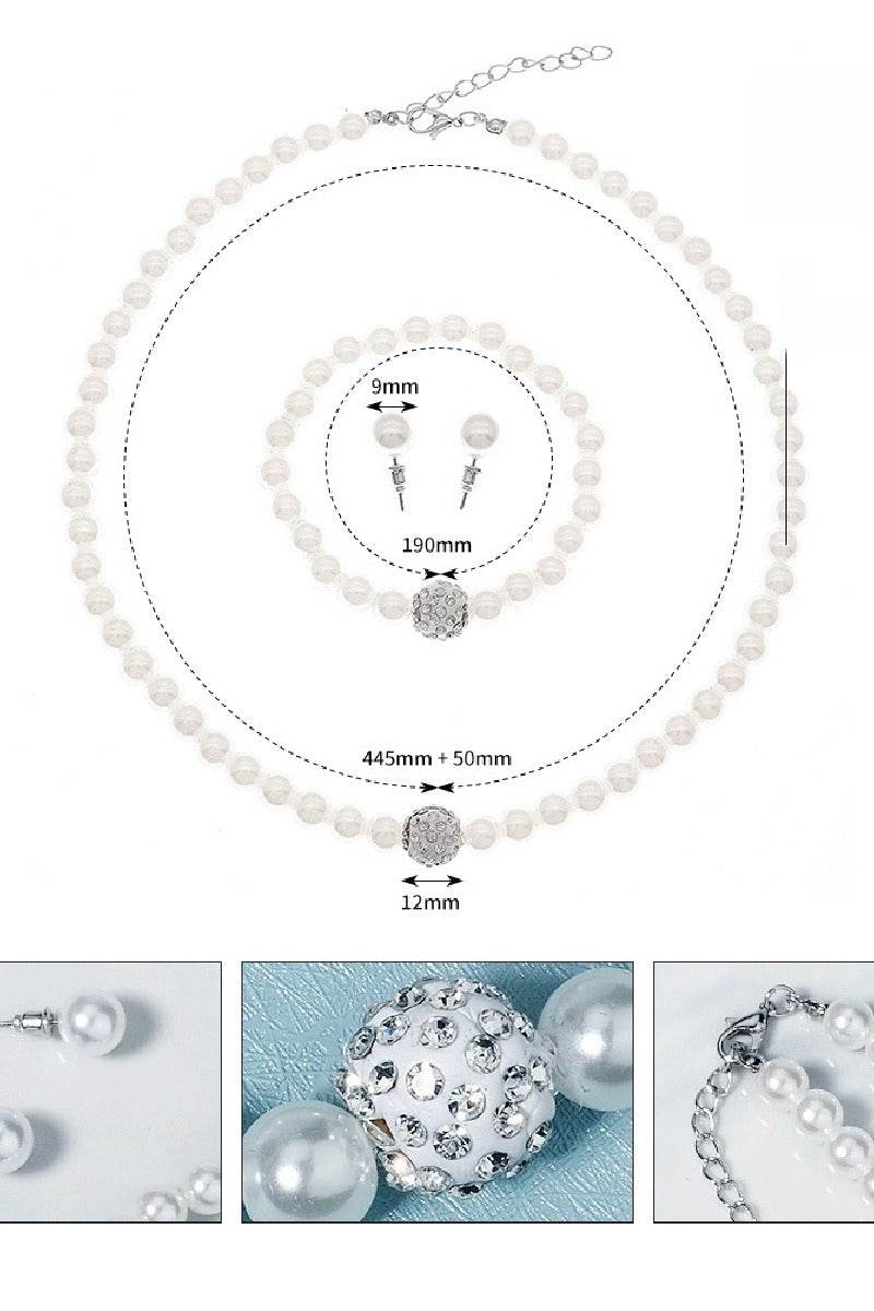 Classic Pearl/Bracelet/ Wedding Earrings/Necklace Jewelry Sets (Set of 3) 641004696900 - COCOMELODY
