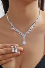 Gorgeous Zircon Earrings/Necklace Jewelry Sets (Set of 2) 744226327188 - COCOMELODY