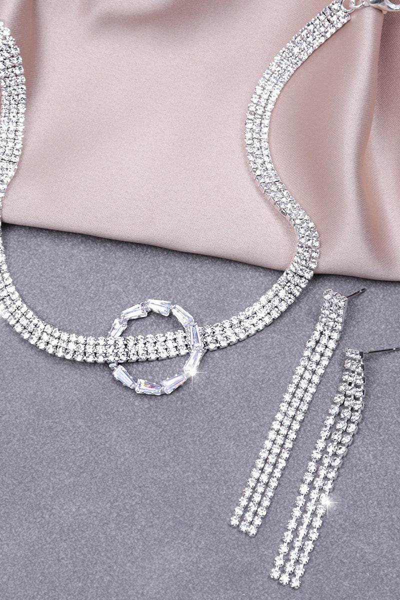 Gorgeous Zircon Earrings/Necklace Jewelry Sets (Set of 2) 776524554011 - COCOMELODY