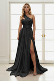 A-Line Sweep-Brush Train Chiffon Prom Dress CS0435 - COCOMELODY