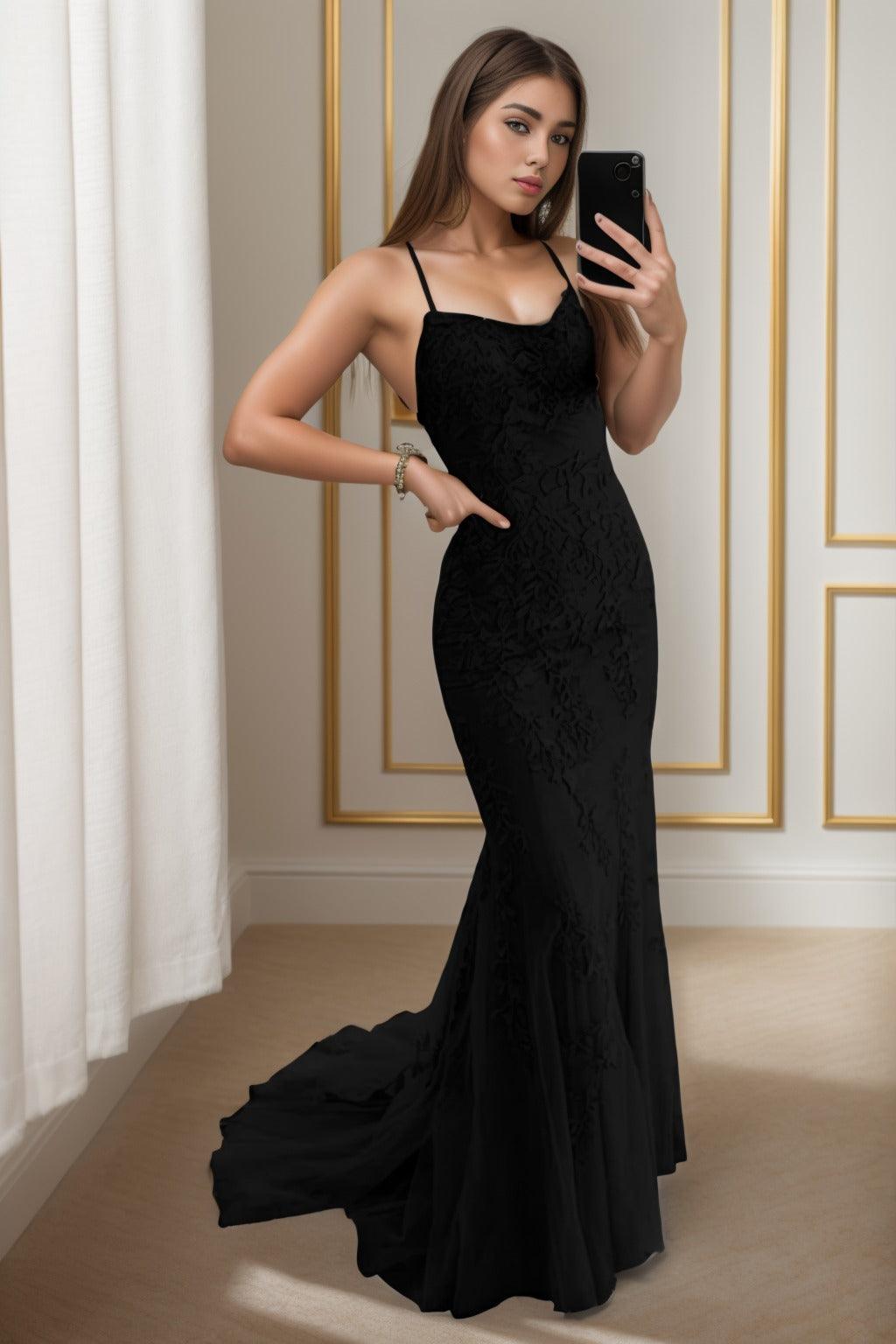 Trumpet-Mermaid Sweep-Brush Train Tulle Prom Dress CS0398 - COCOMELODY