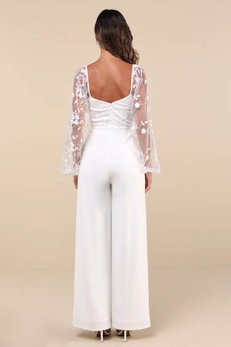 Sweetheart Floor Length Elastic Cloth Wedding Jumpsuit 906548526729 - COCOMELODY