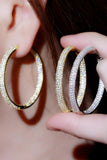 Zircon plated round earrings 641798255069 - COCOMELODY