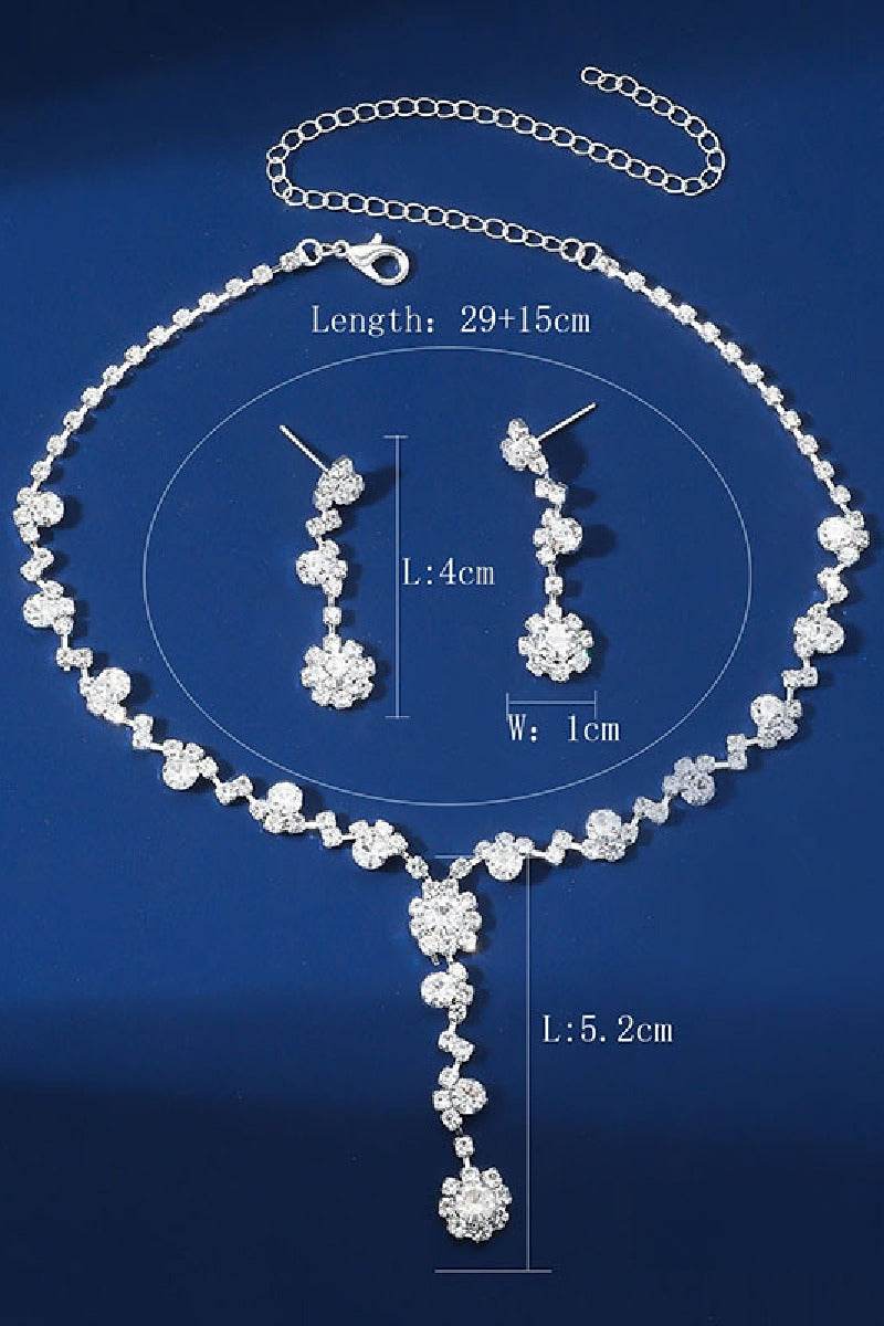 Elegant Rhinestone Wedding Earrings/Necklace Jewelry Sets (Set of 2) 571299893924 - COCOMELODY